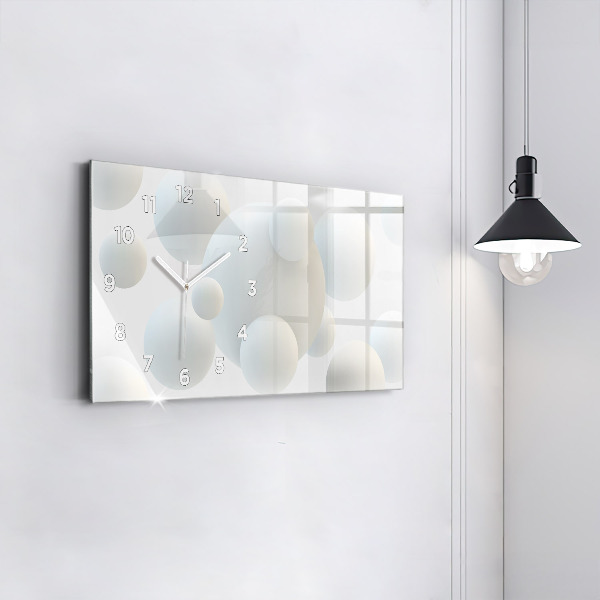 Horloge murale horizontale Boules abstraites