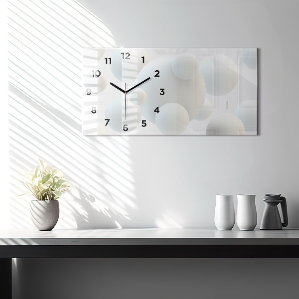 Horloge murale horizontale Boules abstraites