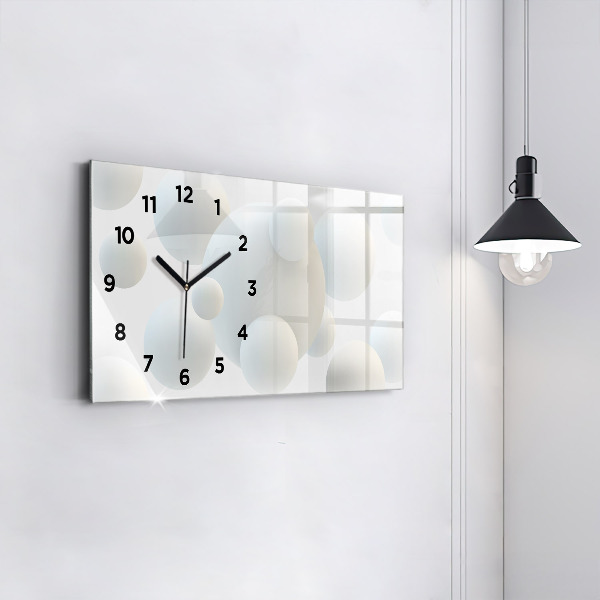 Horloge murale horizontale Boules abstraites