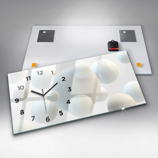 Horloge murale horizontale Boules abstraites