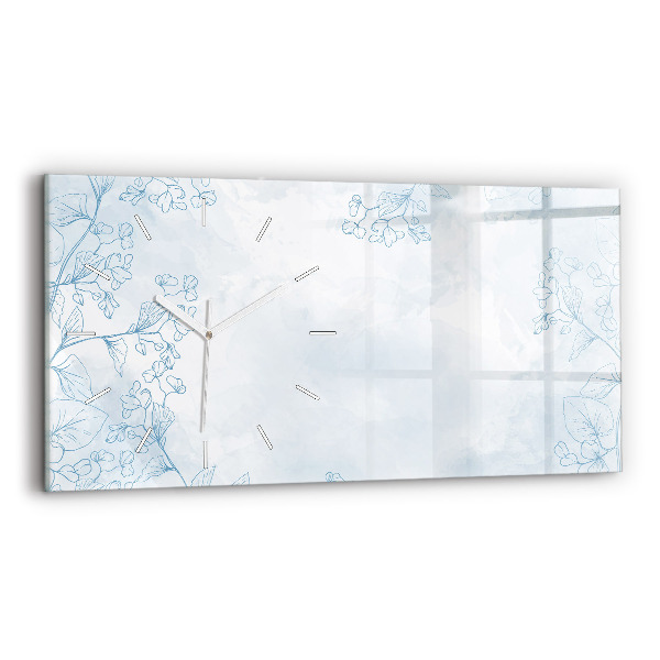 Horloge murale horizontale Croquis de plantes