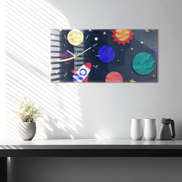 Horloge murale horizontale Espace enfants
