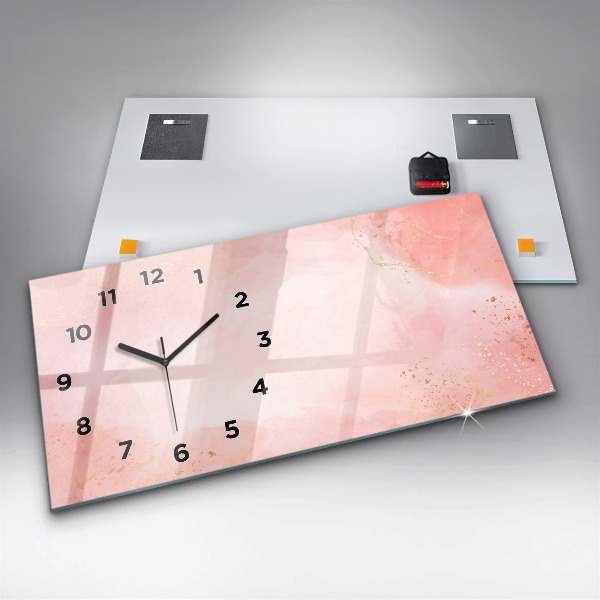 Horloge murale horizontale marbre rose