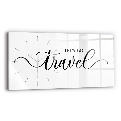 Horloge murale horizontale 'L''inscription Voyage'