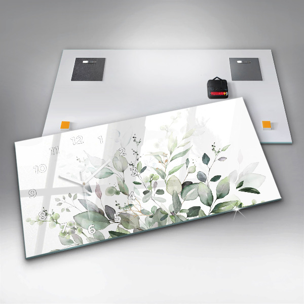 Horloge murale horizontale Feuilles de plantes