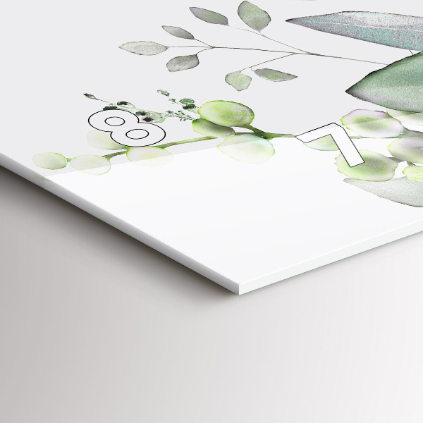 Horloge murale horizontale Feuilles de plantes