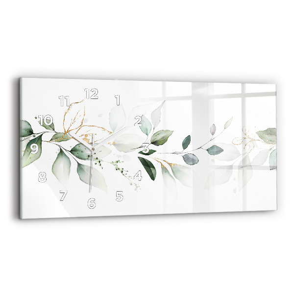 Horloge murale horizontale 'Feuilles d''abstraction'