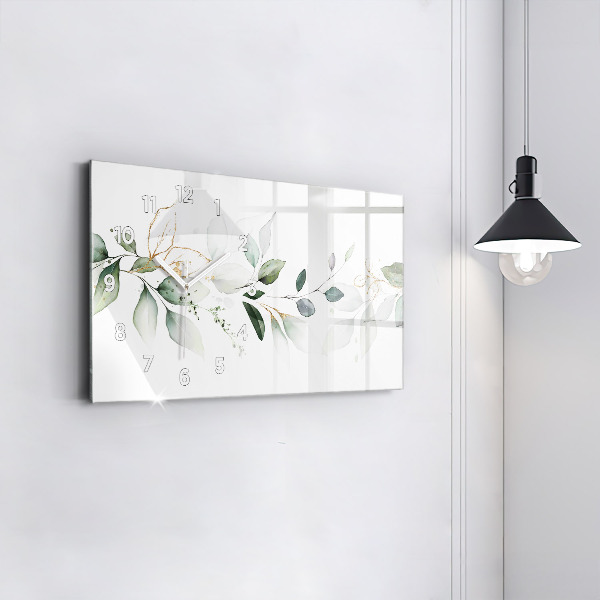 Horloge murale horizontale 'Feuilles d''abstraction'