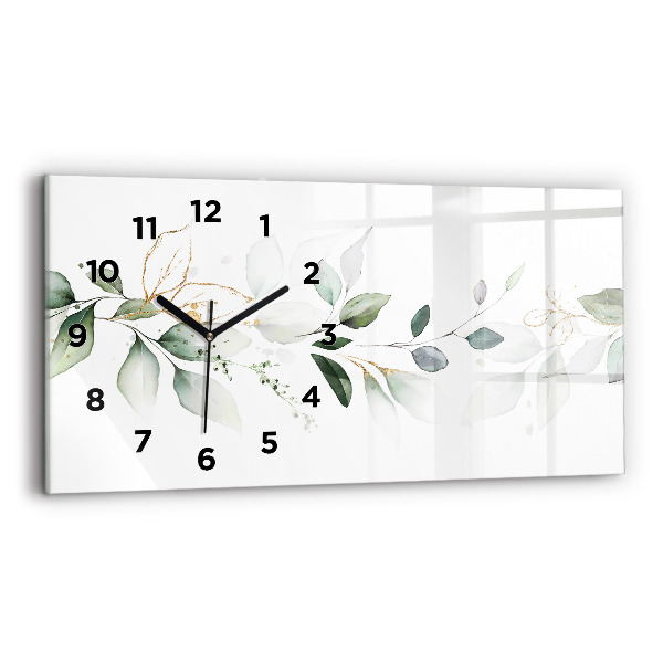 Horloge murale horizontale 'Feuilles d''abstraction'