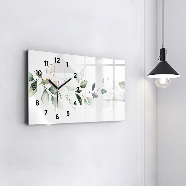 Horloge murale horizontale 'Feuilles d''abstraction'