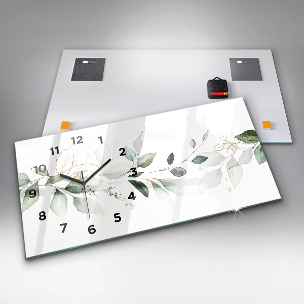 Horloge murale horizontale 'Feuilles d''abstraction'
