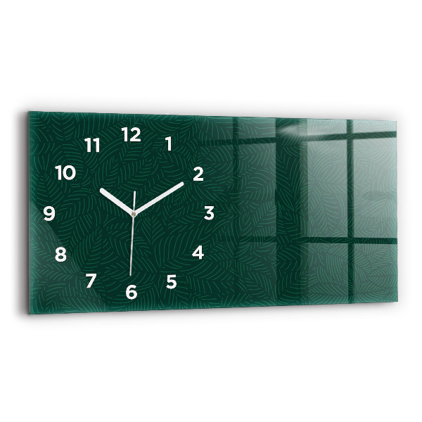 Horloge murale horizontale Motif de feuille