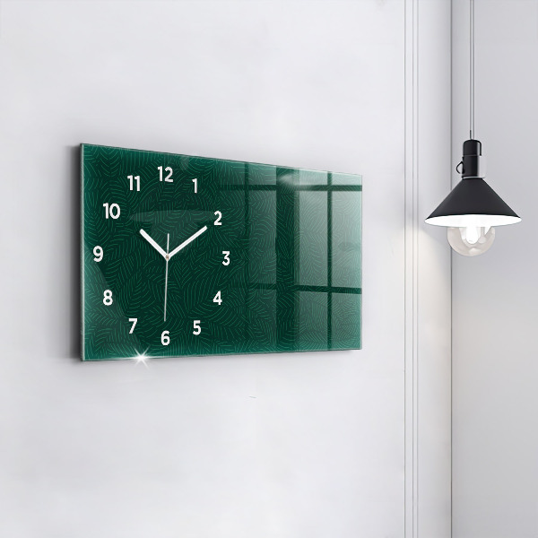Horloge murale horizontale Motif de feuille