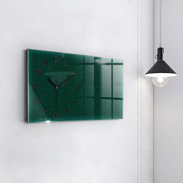 Horloge murale horizontale Motif de feuille