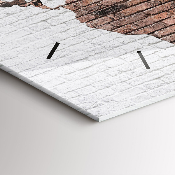 Horloge murale horizontale Carte du monde en briques