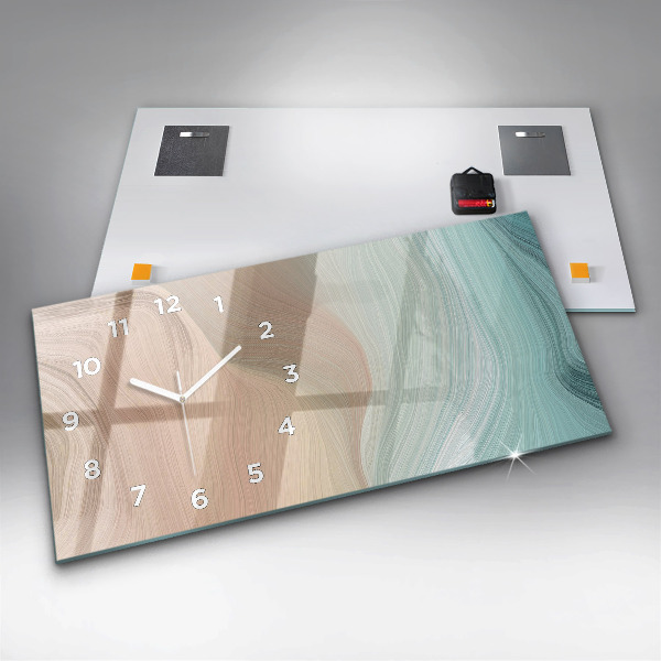Horloge murale horizontale Abstraction des vagues