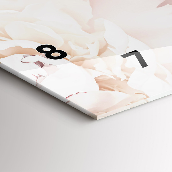 Horloge murale horizontale Fleurs de pivoine