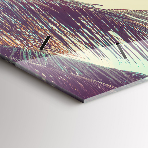 Horloge murale horizontale Palmiers tropicaux