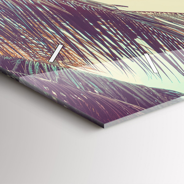 Horloge murale horizontale Palmiers tropicaux