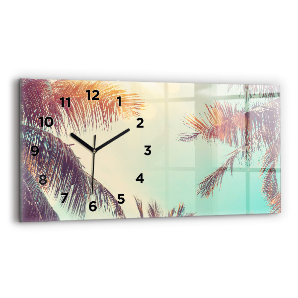 Horloge murale horizontale Palmiers tropicaux