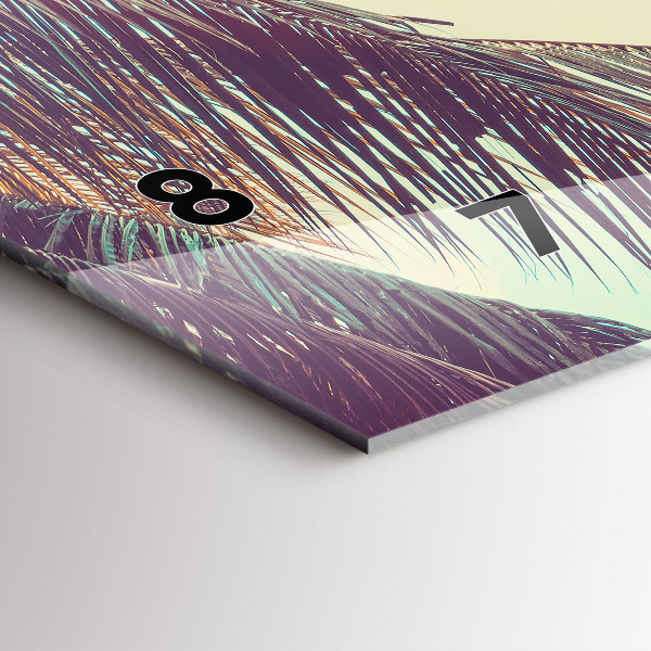 Horloge murale horizontale Palmiers tropicaux