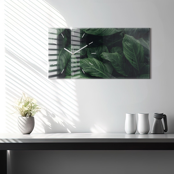 Horloge murale horizontale Monstera tropical