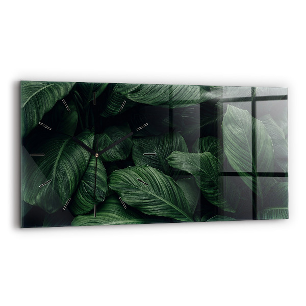 Horloge murale horizontale Monstera tropical