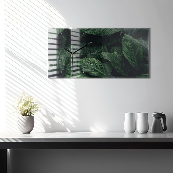 Horloge murale horizontale Monstera tropical