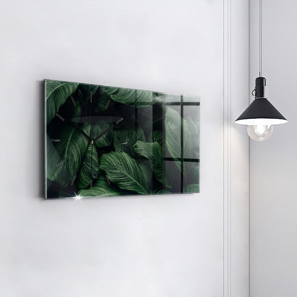 Horloge murale horizontale Monstera tropical