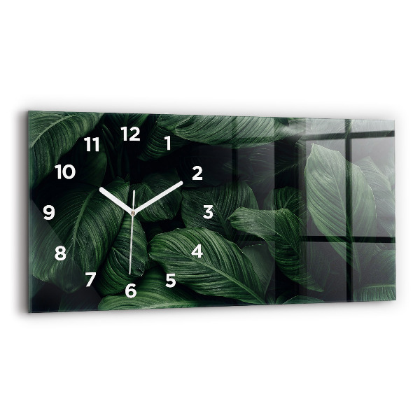 Horloge murale horizontale Monstera tropical