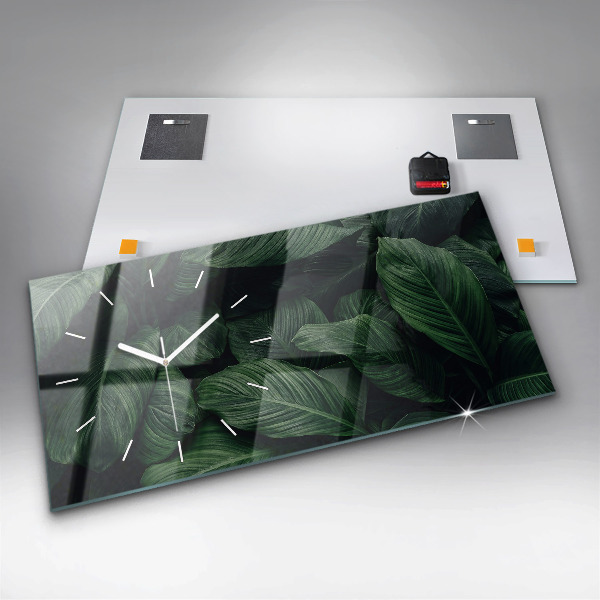 Horloge murale horizontale Monstera tropical