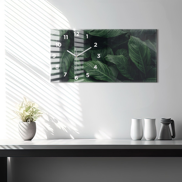Horloge murale horizontale Monstera tropical