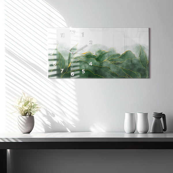 Horloge murale horizontale 'Feuilles d''abstraction'