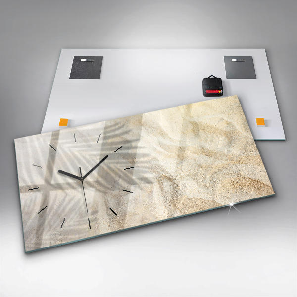 Horloge murale horizontale 'Sable à l''ombre des palmiers'