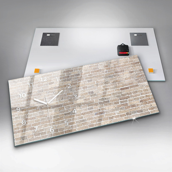 Horloge murale horizontale Mur de briques