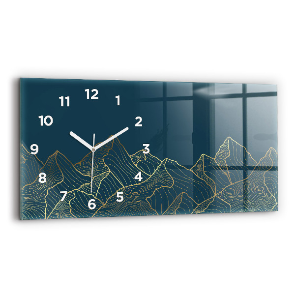 Horloge murale horizontale Croquis des montagnes