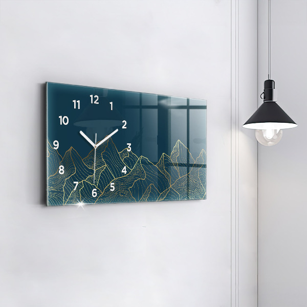 Horloge murale horizontale Croquis des montagnes