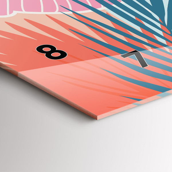 Horloge murale horizontale Feuilles pastel