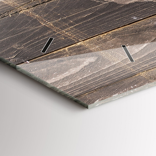 Horloge murale horizontale Carte du monde sur bois