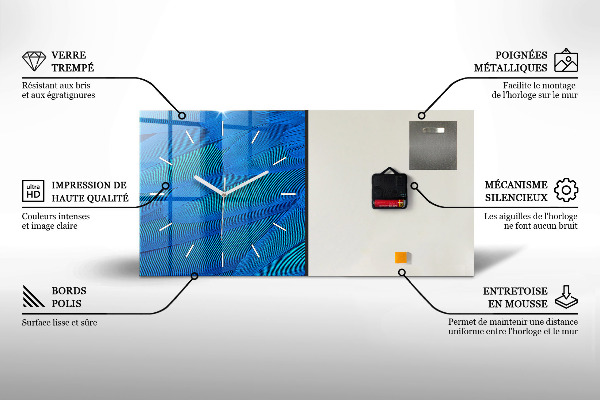 Horloge murale horizontale planches de bois