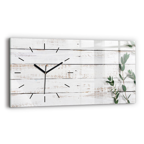 Horloge murale horizontale planches de bois
