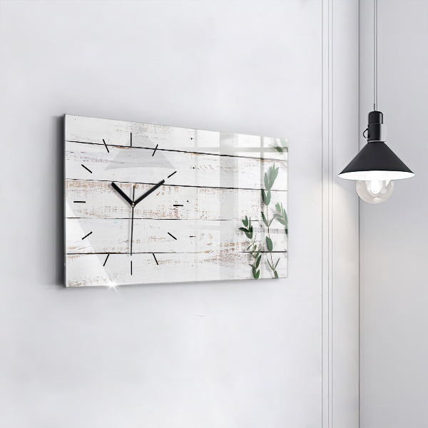 Horloge murale horizontale planches de bois
