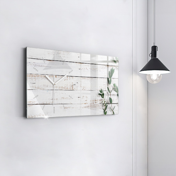Horloge murale horizontale planches de bois
