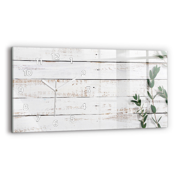 Horloge murale horizontale planches de bois
