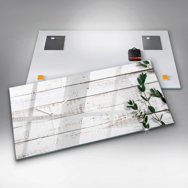 Horloge murale horizontale planches de bois