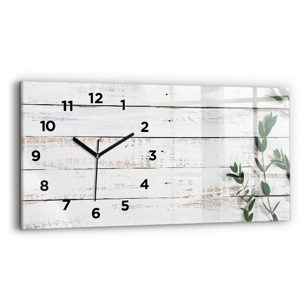 Horloge murale horizontale planches de bois