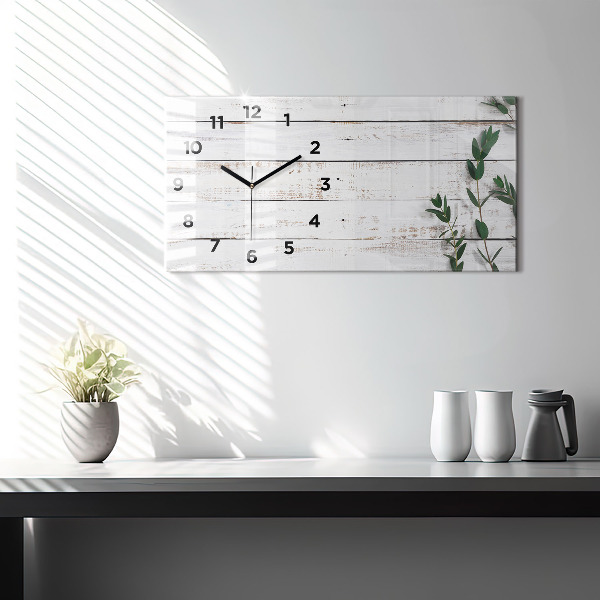 Horloge murale horizontale planches de bois