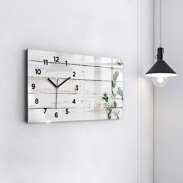 Horloge murale horizontale planches de bois