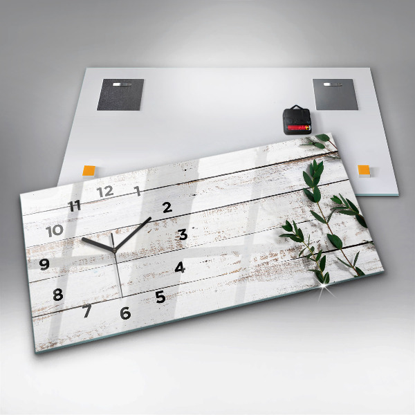 Horloge murale horizontale planches de bois