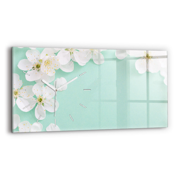 Horloge murale horizontale Marguerites en fleurs
